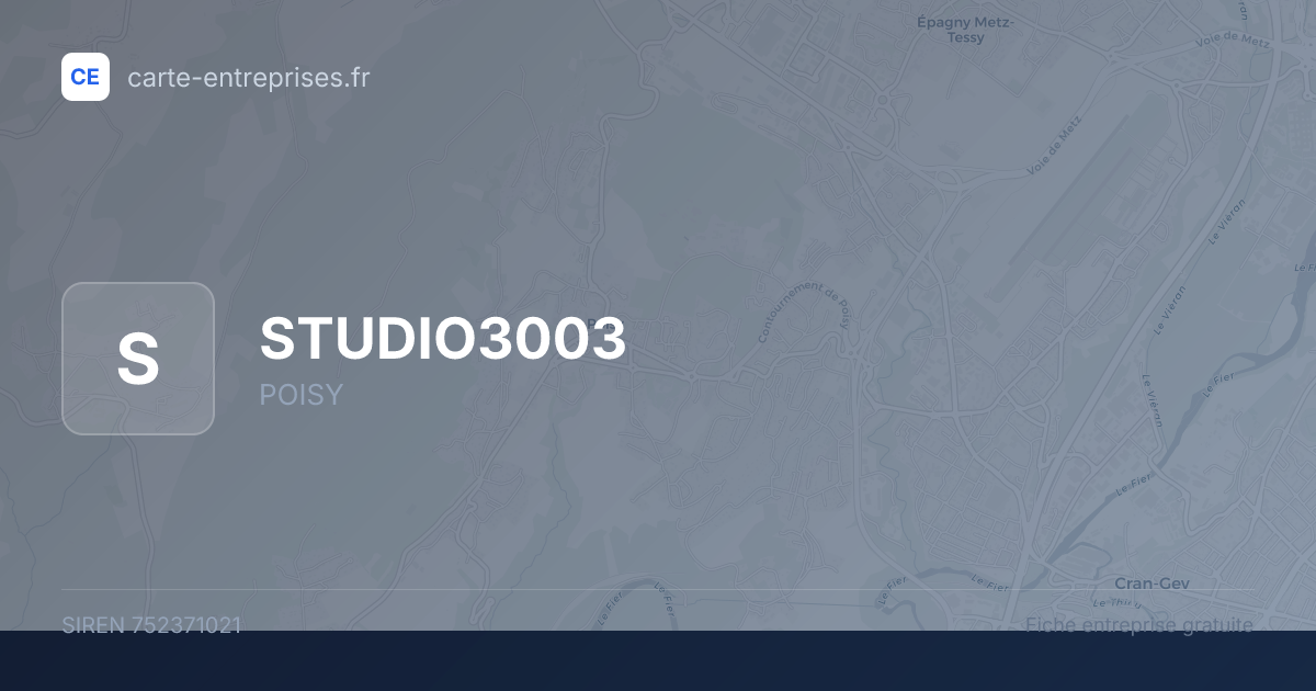STUDIO3003 — 752371021 — fiche entreprise