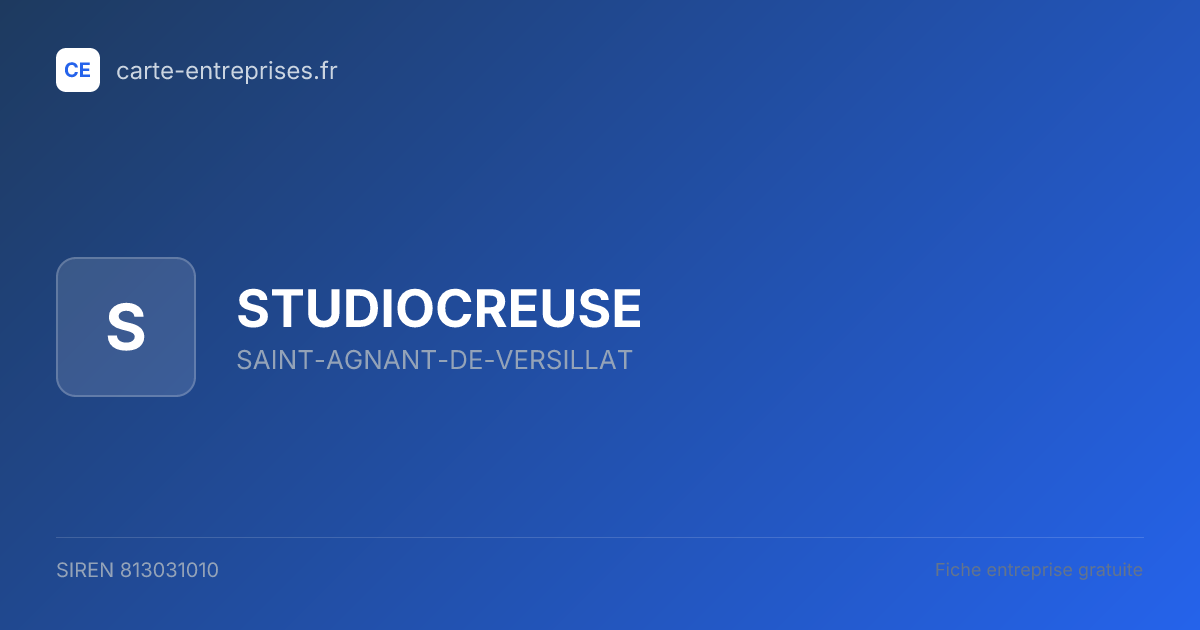 STUDIOCREUSE — 813031010 — fiche entreprise