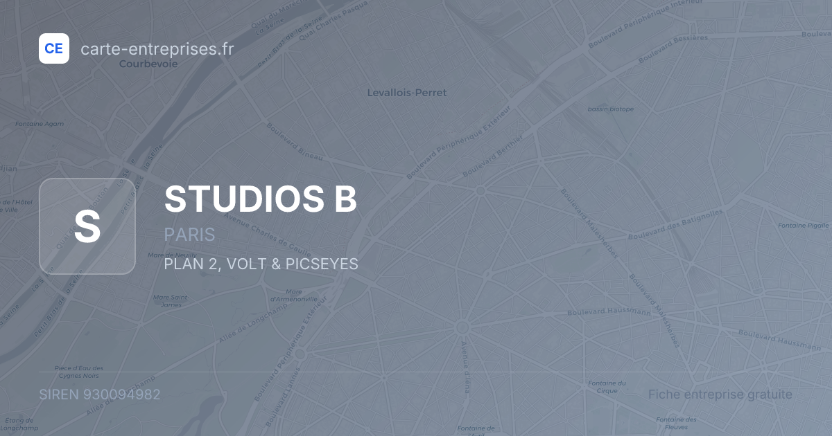 STUDIOS B — 930094982 — fiche entreprise