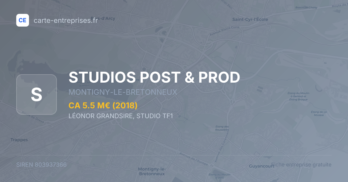 STUDIOS POST & PROD — 803937366 — fiche entreprise