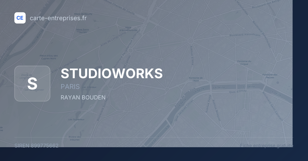 STUDIOWORKS — 899775662 — fiche entreprise