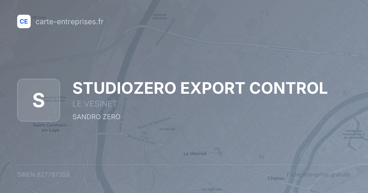 STUDIOZERO EXPORT CONTROL — 827787359 — fiche entreprise