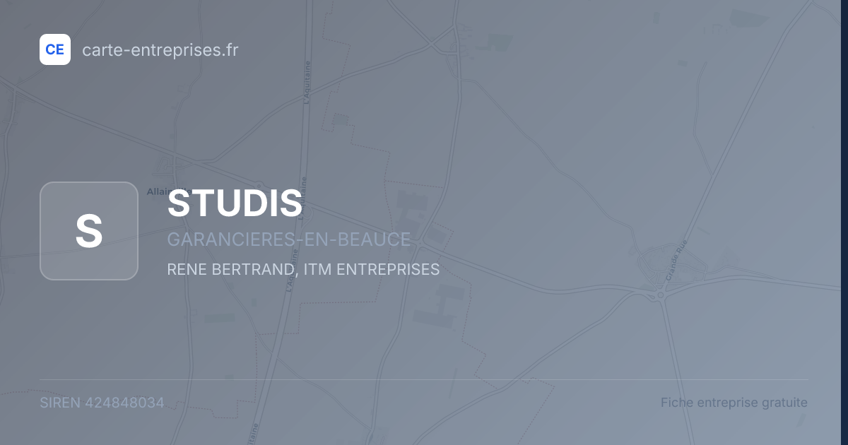 STUDIS — 424848034 — fiche entreprise