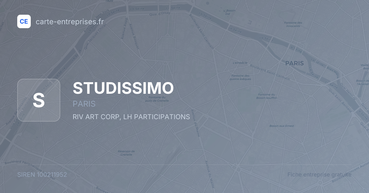 STUDISSIMO — 100211952 — fiche entreprise