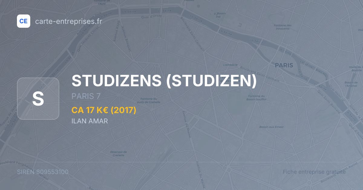 STUDIZENS (STUDIZEN) — 809553100 — fiche entreprise