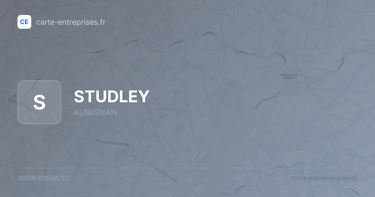 STUDLEY — 511548752 — fiche entreprise