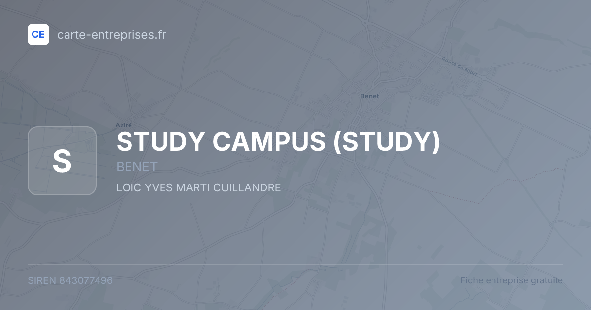 STUDY CAMPUS (STUDY) — 843077496 — fiche entreprise