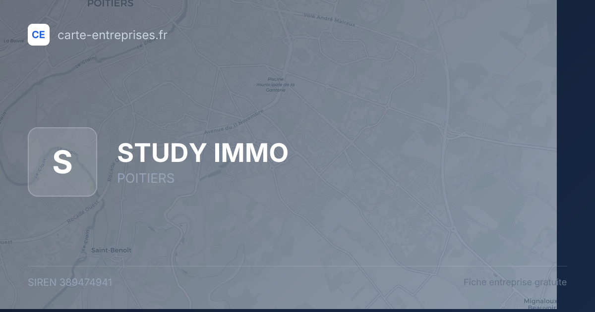 STUDY IMMO — 389474941 — fiche entreprise