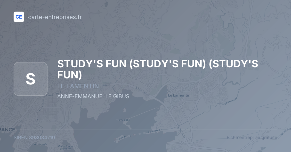 STUDY'S FUN (STUDY'S FUN) (STUDY'S FUN) — 893034710 — fiche entreprise