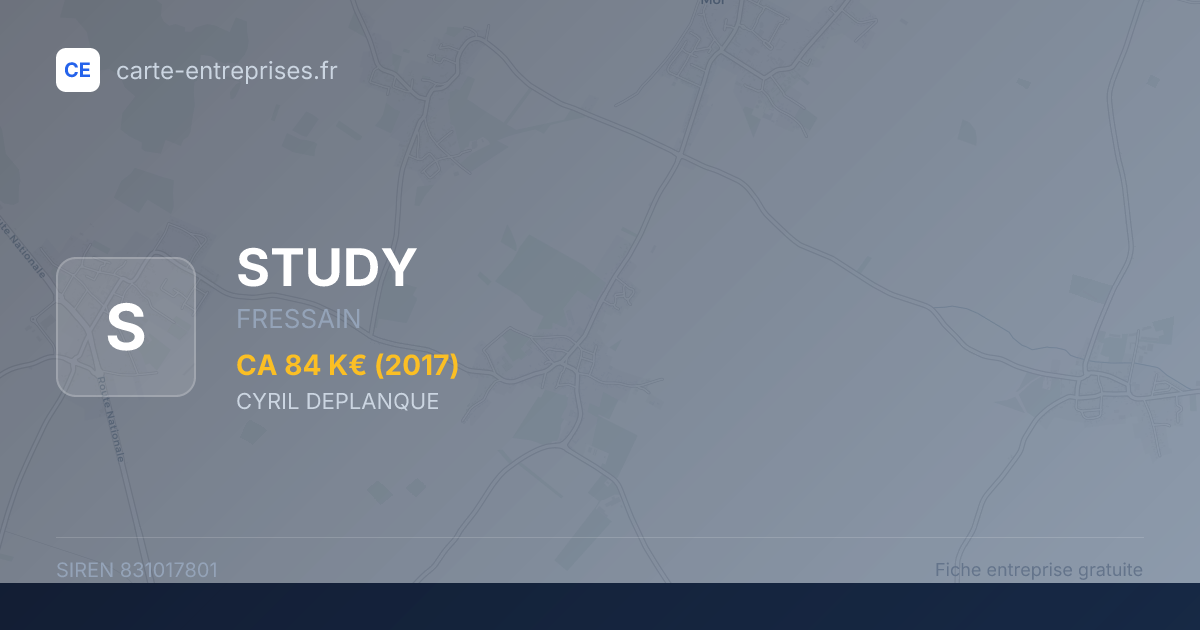 STUDY — 831017801 — fiche entreprise