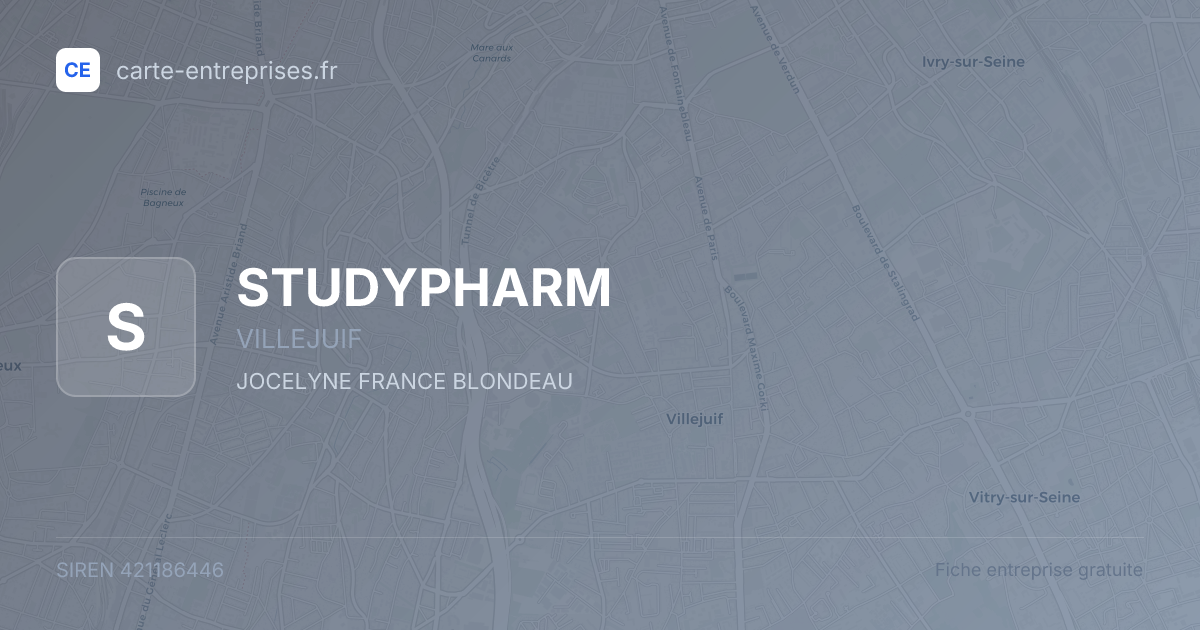 STUDYPHARM — 421186446 — fiche entreprise