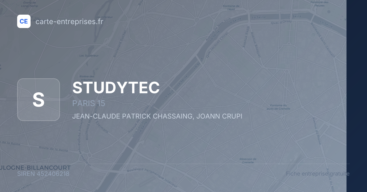 STUDYTEC — 452406218 — fiche entreprise