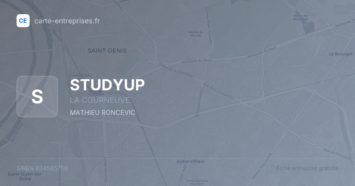 STUDYUP — 834565756 — fiche entreprise