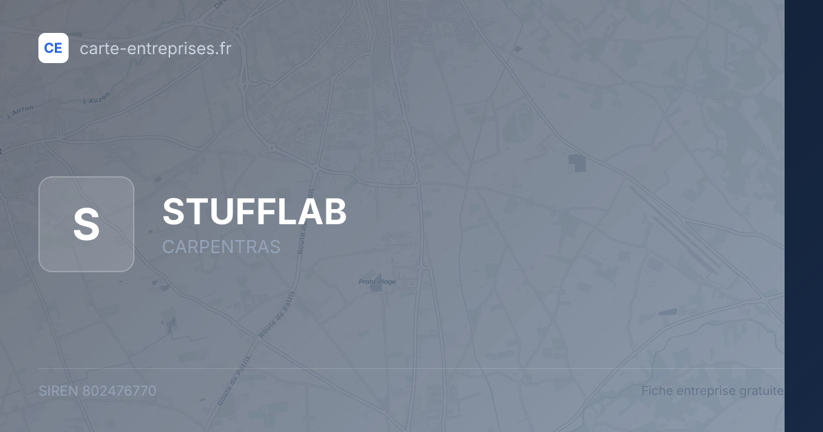 STUFFLAB — 802476770 — fiche entreprise
