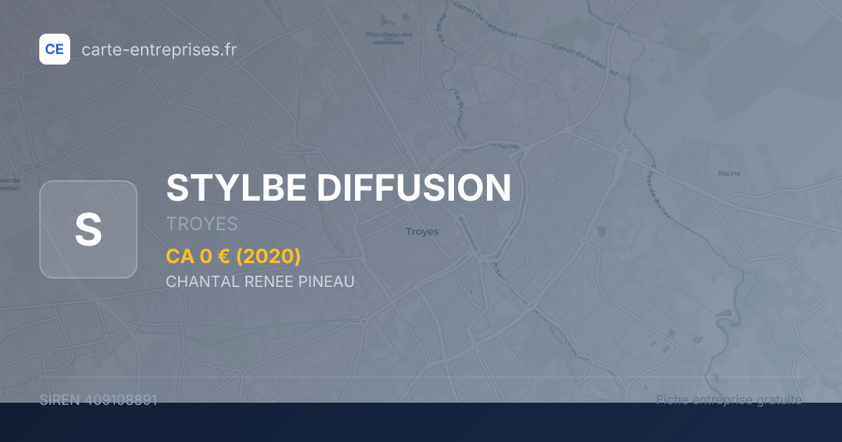 STYLBE DIFFUSION — 409108891 — fiche entreprise
