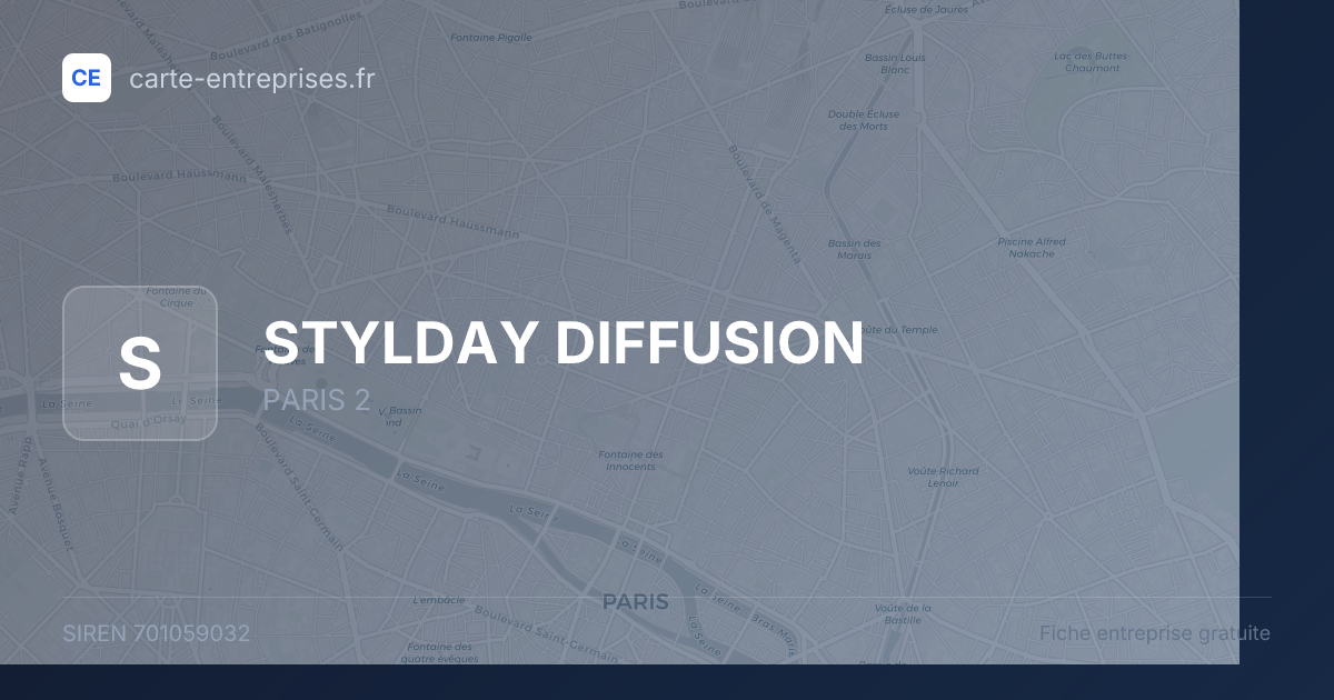 STYLDAY DIFFUSION — 701059032 — fiche entreprise