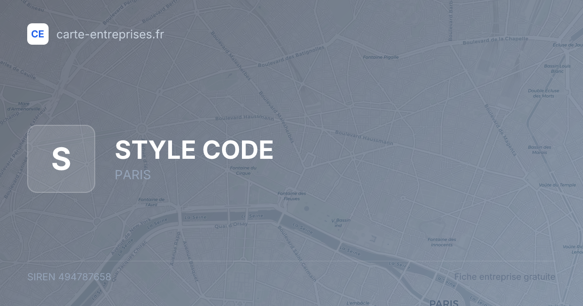 STYLE CODE — 494787658 — fiche entreprise