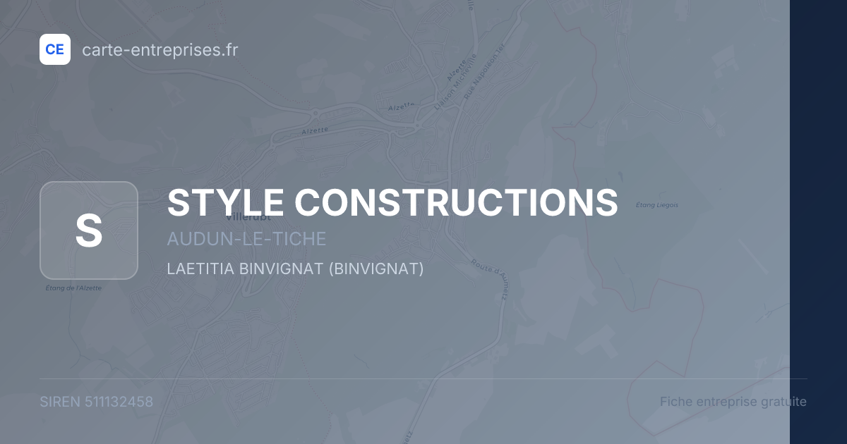 STYLE CONSTRUCTIONS — 511132458 — fiche entreprise