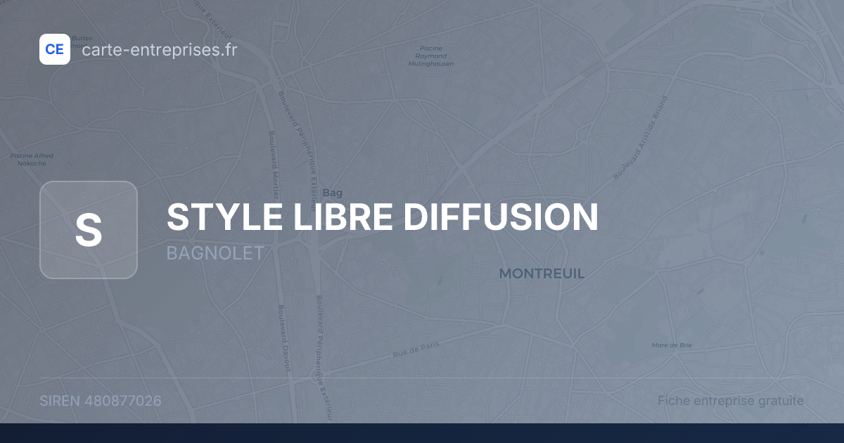 STYLE LIBRE DIFFUSION — 480877026 — fiche entreprise