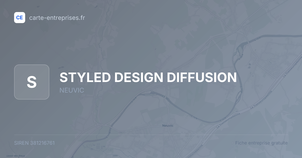 STYLED DESIGN DIFFUSION — 381216761 — fiche entreprise