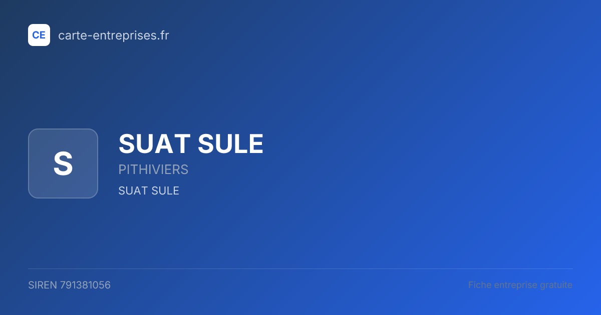 SUAT SULE — 791381056 — fiche entreprise