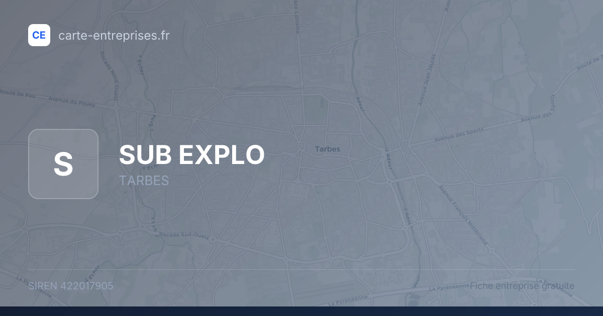 SUB EXPLO — 422017905 — fiche entreprise