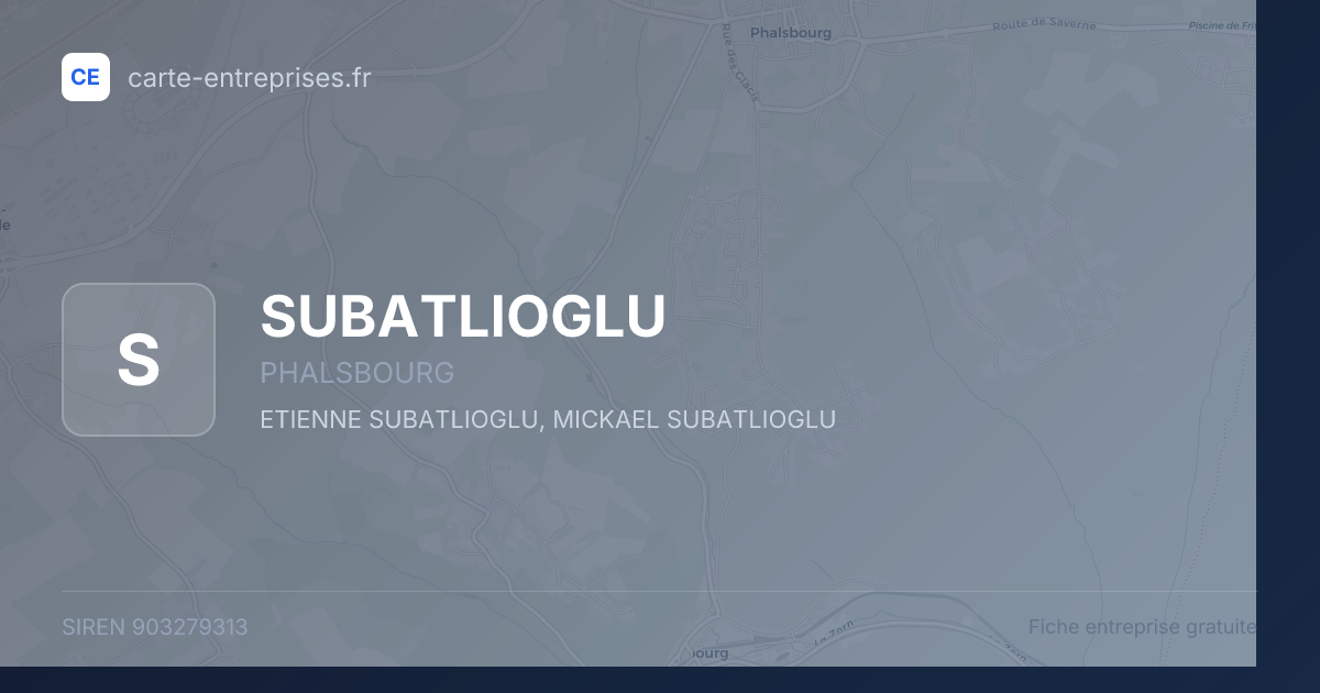 SUBATLIOGLU — 903279313 — fiche entreprise