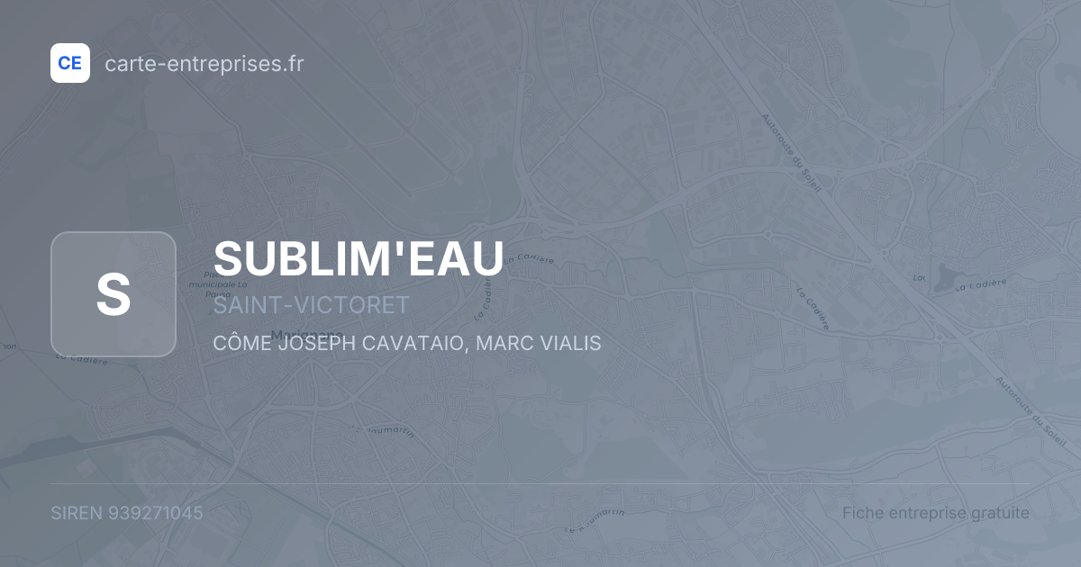 SUBLIM'EAU — 939271045 — fiche entreprise