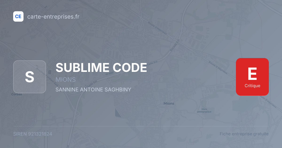 SUBLIME CODE — 921321824 — fiche entreprise