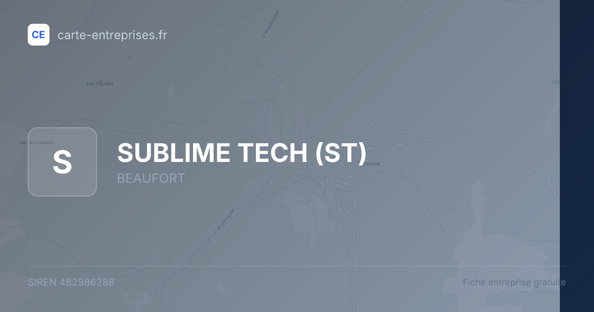 SUBLIME TECH (ST) — 482986288 — fiche entreprise