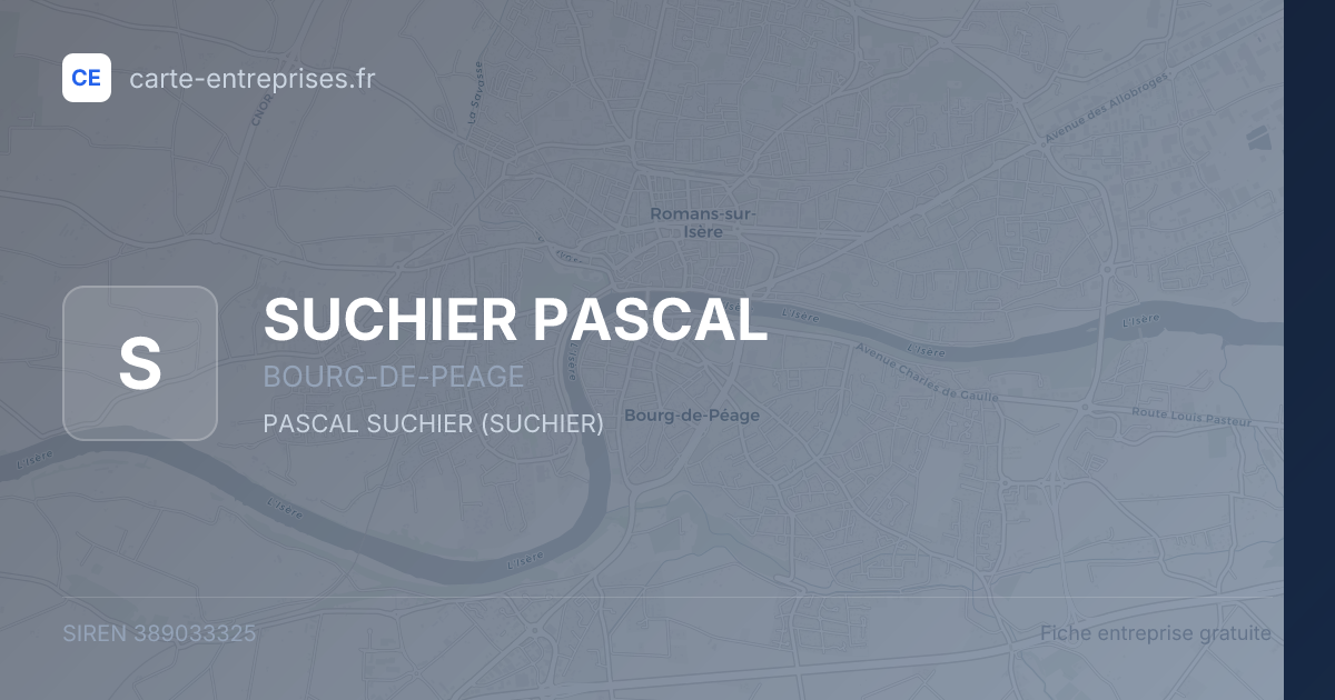 SUCHIER PASCAL — 389033325 — fiche entreprise