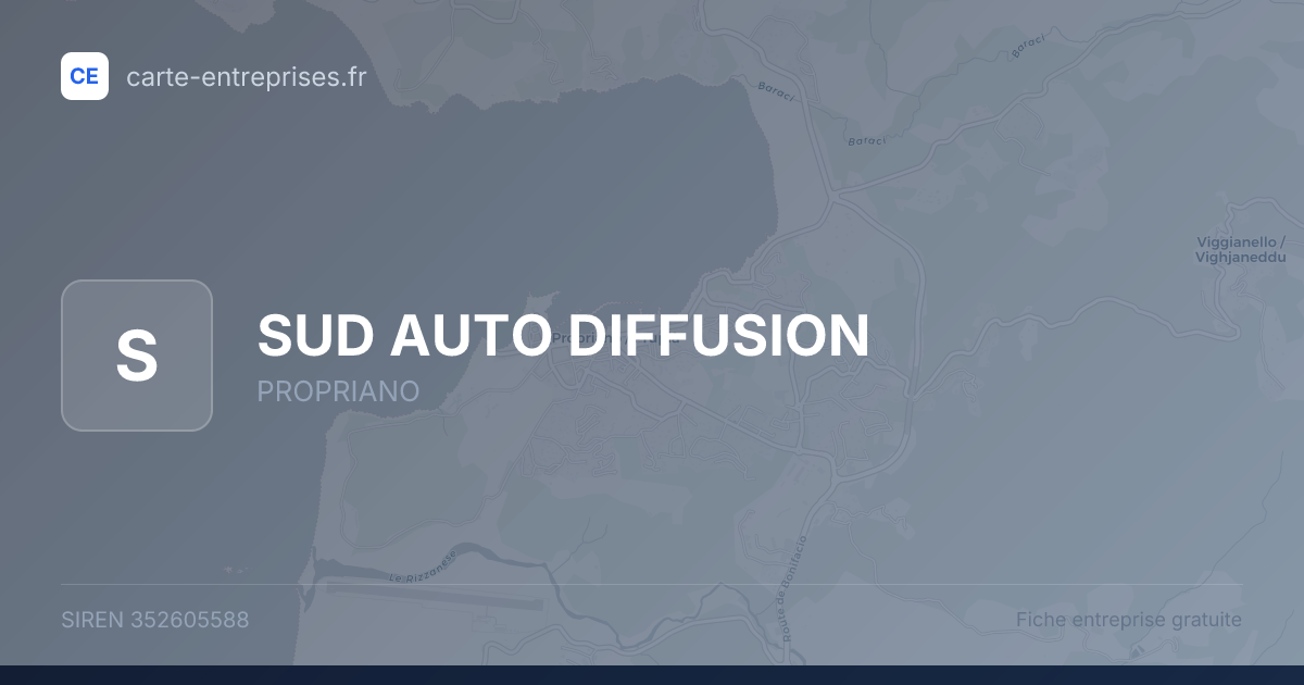 SUD AUTO DIFFUSION — 352605588 — fiche entreprise