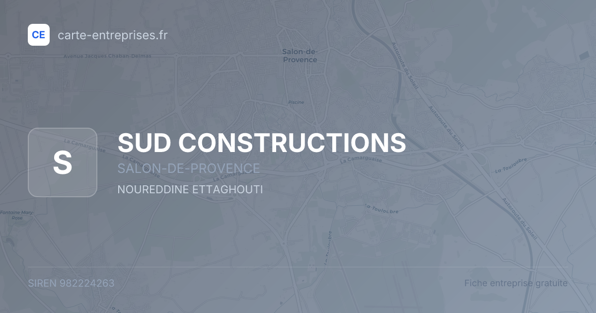 SUD CONSTRUCTIONS — 982224263 — fiche entreprise