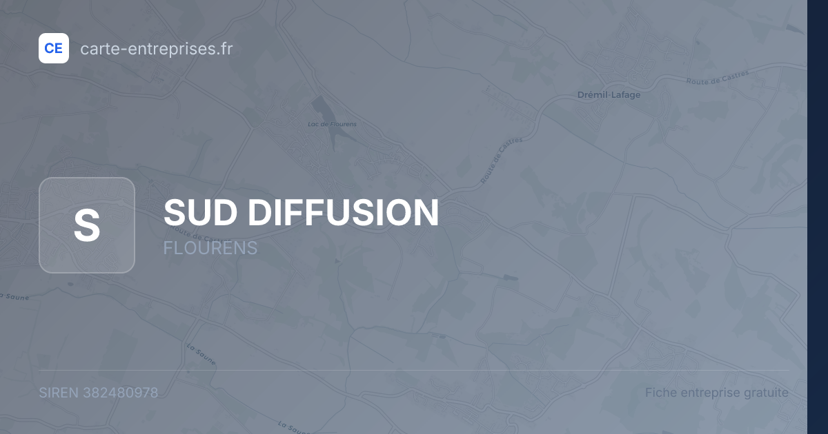 SUD DIFFUSION — 382480978 — fiche entreprise