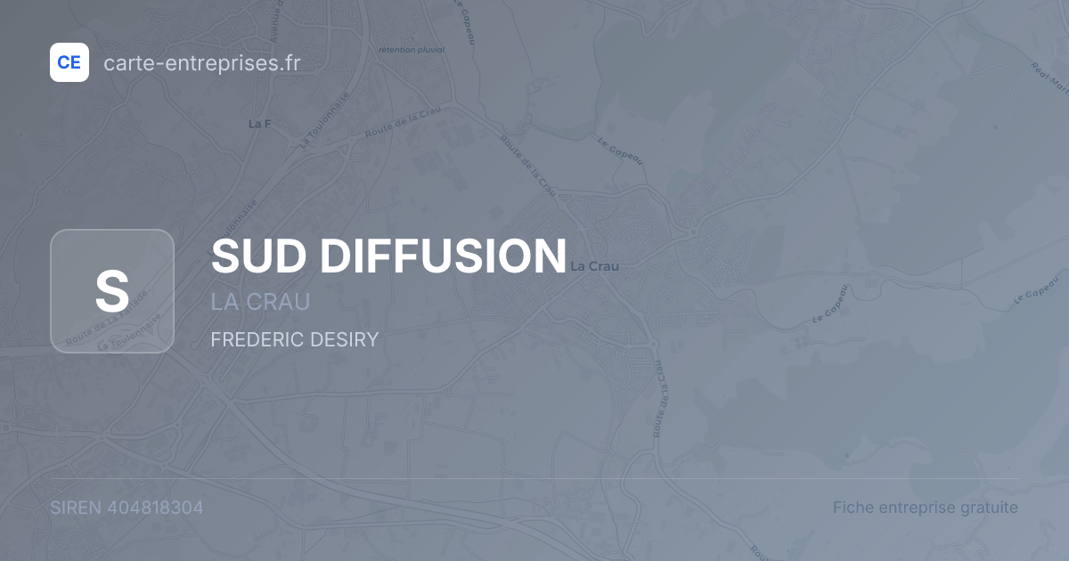 SUD DIFFUSION — 404818304 — fiche entreprise