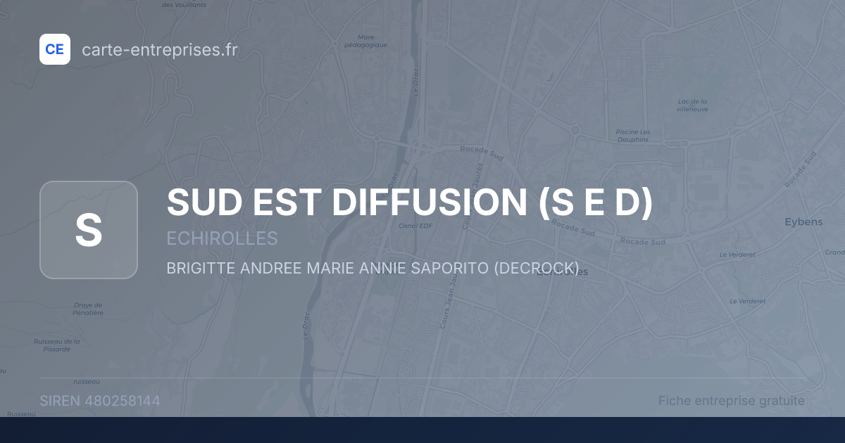 SUD EST DIFFUSION (S E D) — 480258144 — fiche entreprise