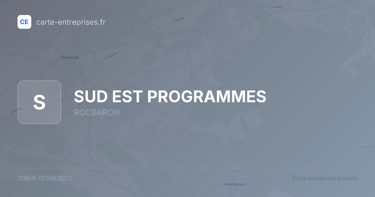 SUD EST PROGRAMMES — 792963803 — fiche entreprise