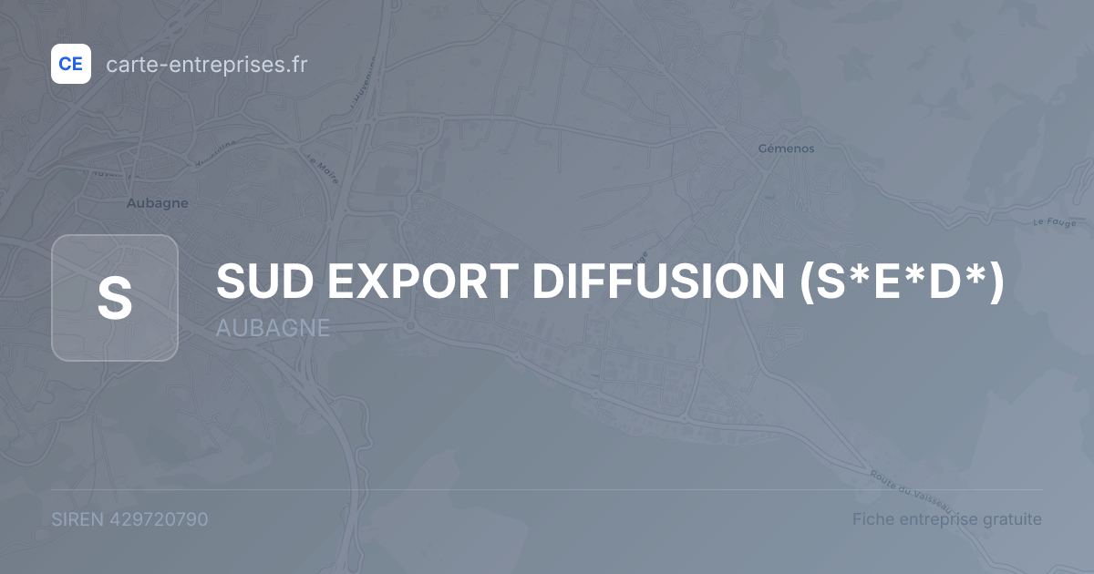 SUD EXPORT DIFFUSION (S*E*D*) — 429720790 — fiche entreprise