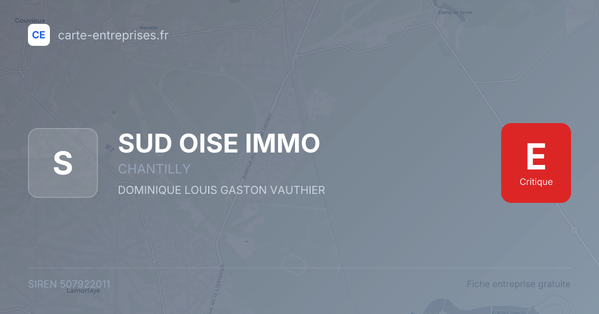 SUD OISE IMMO — 507922011 — fiche entreprise