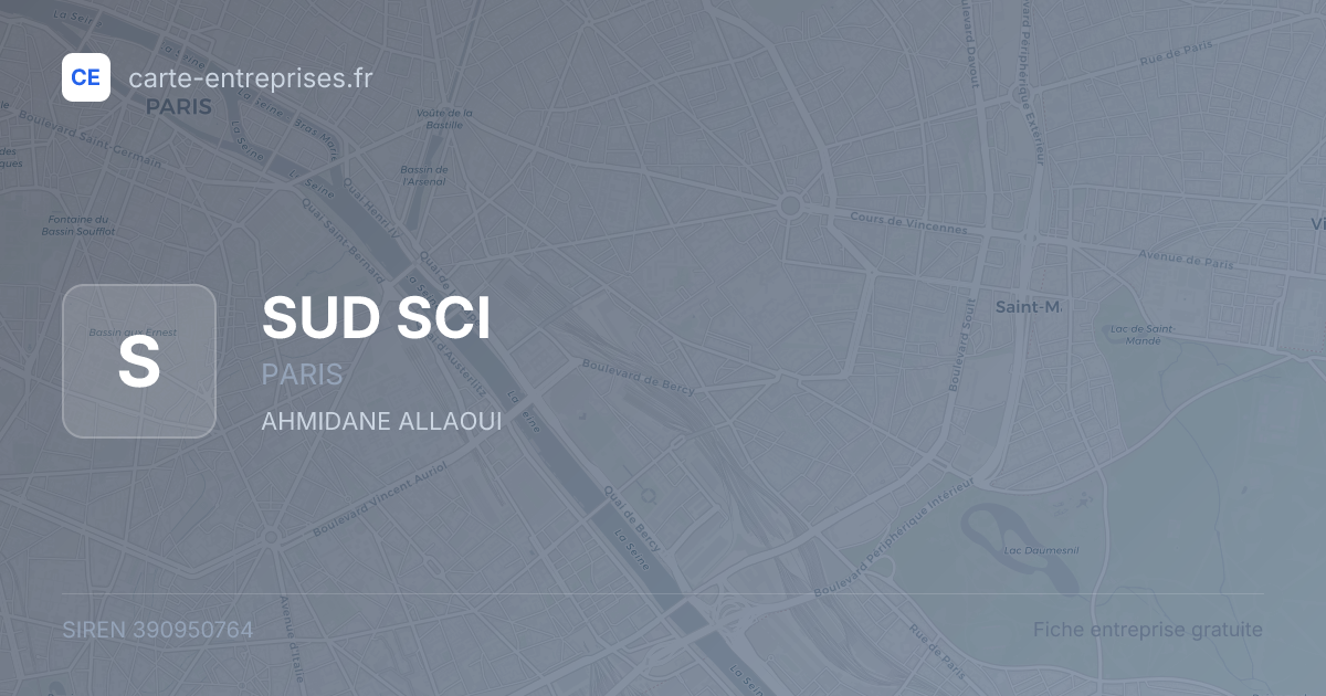 SUD SCI — 390950764 — fiche entreprise