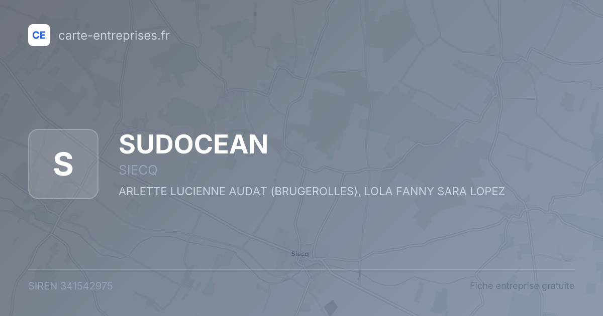 SUDOCEAN — 341542975 — fiche entreprise