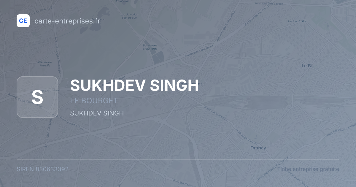 SUKHDEV SINGH — 830633392 — fiche entreprise