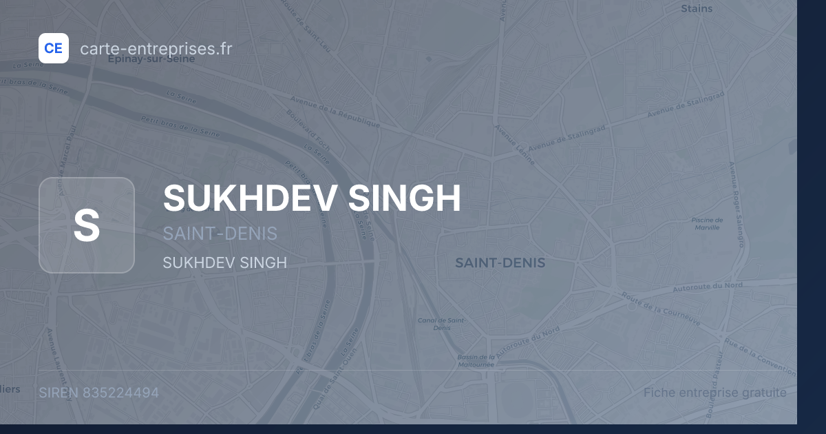 SUKHDEV SINGH — 835224494 — fiche entreprise