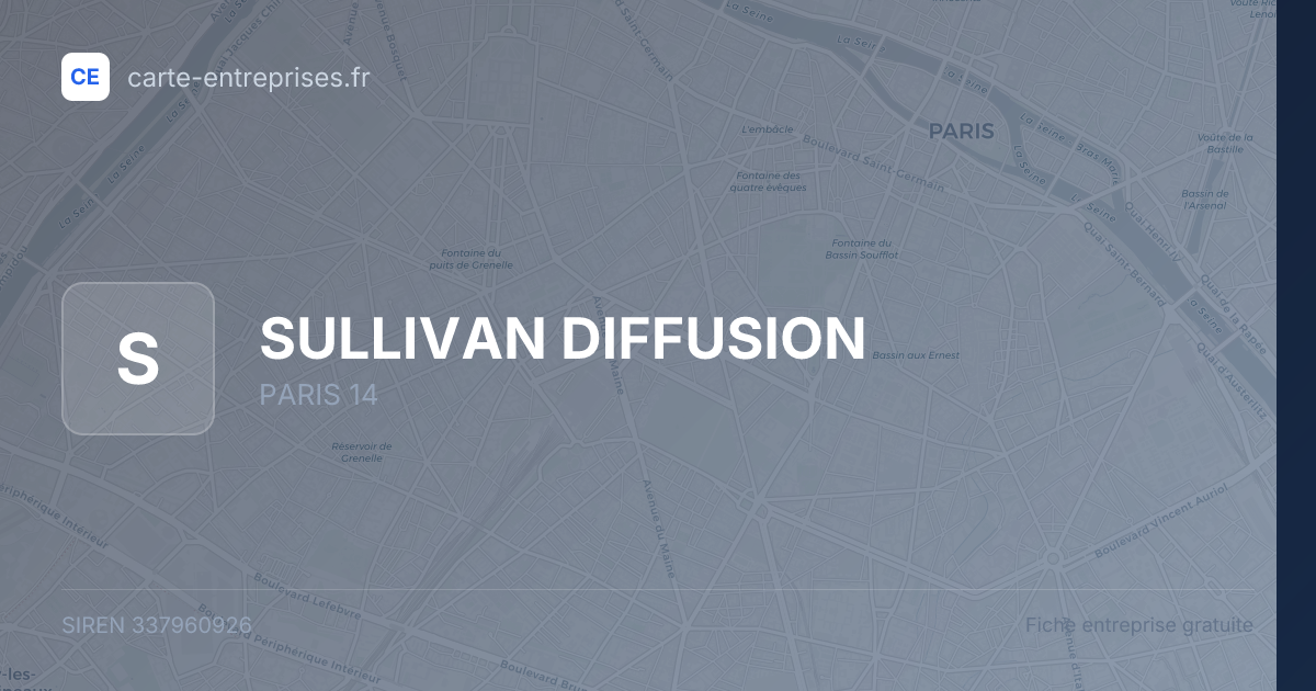 SULLIVAN DIFFUSION — 337960926 — fiche entreprise