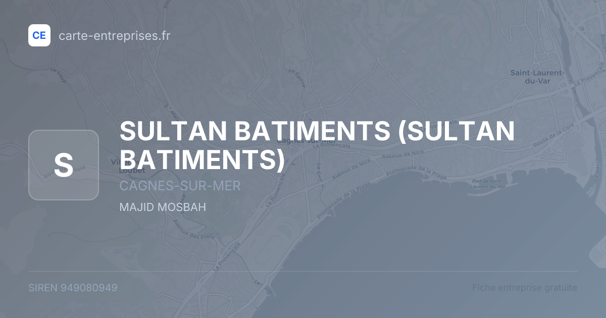 SULTAN BATIMENTS — 949080949 — fiche entreprise