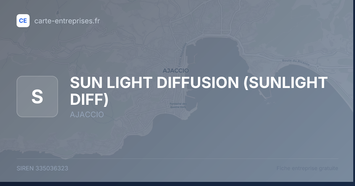 SUN LIGHT DIFFUSION (SUNLIGHT DIFF) — 335036323 — fiche entreprise