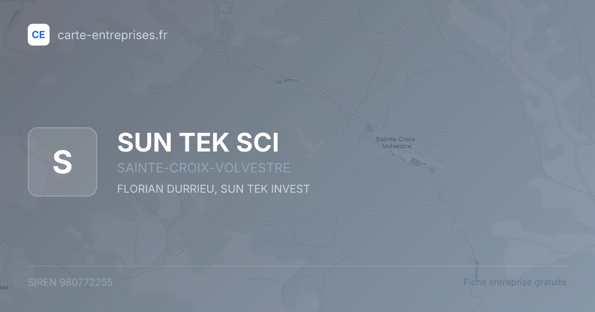 SUN TEK SCI — 980772255 — fiche entreprise