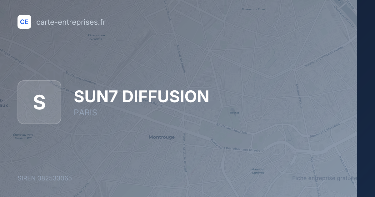 SUN7 DIFFUSION — 382533065 — fiche entreprise