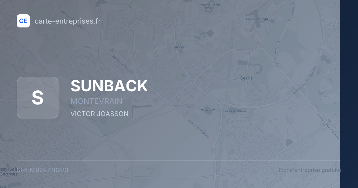 SUNBACK — 929720233 — fiche entreprise