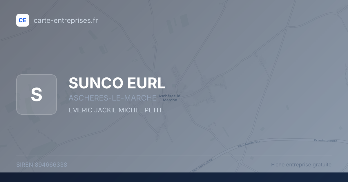 SUNCO EURL — 894666338 — fiche entreprise